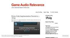 Desktop Screenshot of gameaudiorelevance.iasig.org